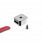 Элемент брелка-конструктора «Хлястик с кольцом и зажимом», красный с логотипом в Нефтекамске заказать по выгодной цене в кибермаркете AvroraStore