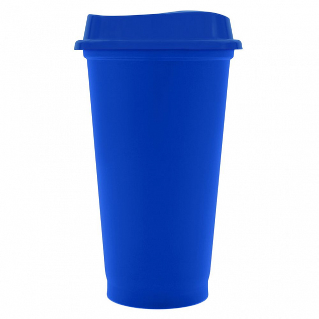 Стакан с крышкой Color Cap, синий с логотипом в Нефтекамске заказать по выгодной цене в кибермаркете AvroraStore