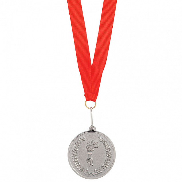 Медаль наградная на ленте  "Серебро" с логотипом в Нефтекамске заказать по выгодной цене в кибермаркете AvroraStore