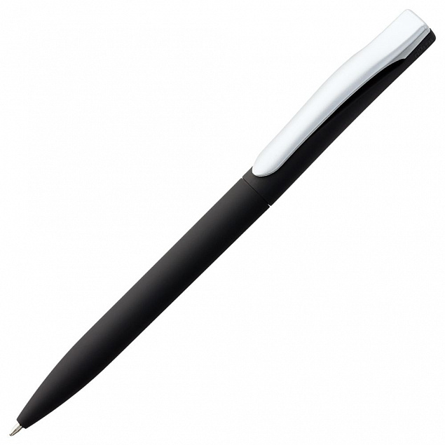 Ручка шариковая Pin Soft Touch, черная с логотипом в Нефтекамске заказать по выгодной цене в кибермаркете AvroraStore