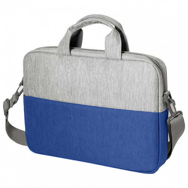 Конференц-сумка BEAM NOTE, серый/ярко-синий, 39х30х6.5 см, ткань верха:100% полиамид, под-д:100%поли с логотипом в Нефтекамске заказать по выгодной цене в кибермаркете AvroraStore